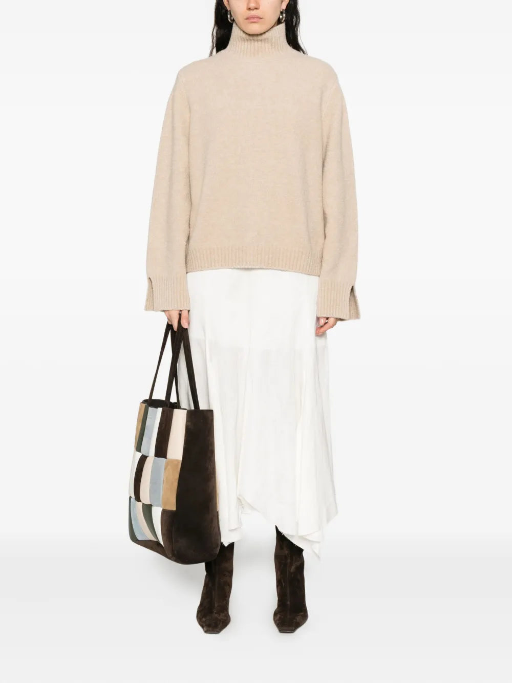 Sweater with stand-up collar