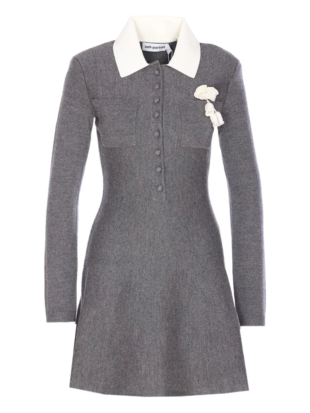 Minikleid mit Häkelblumen-Verzierung