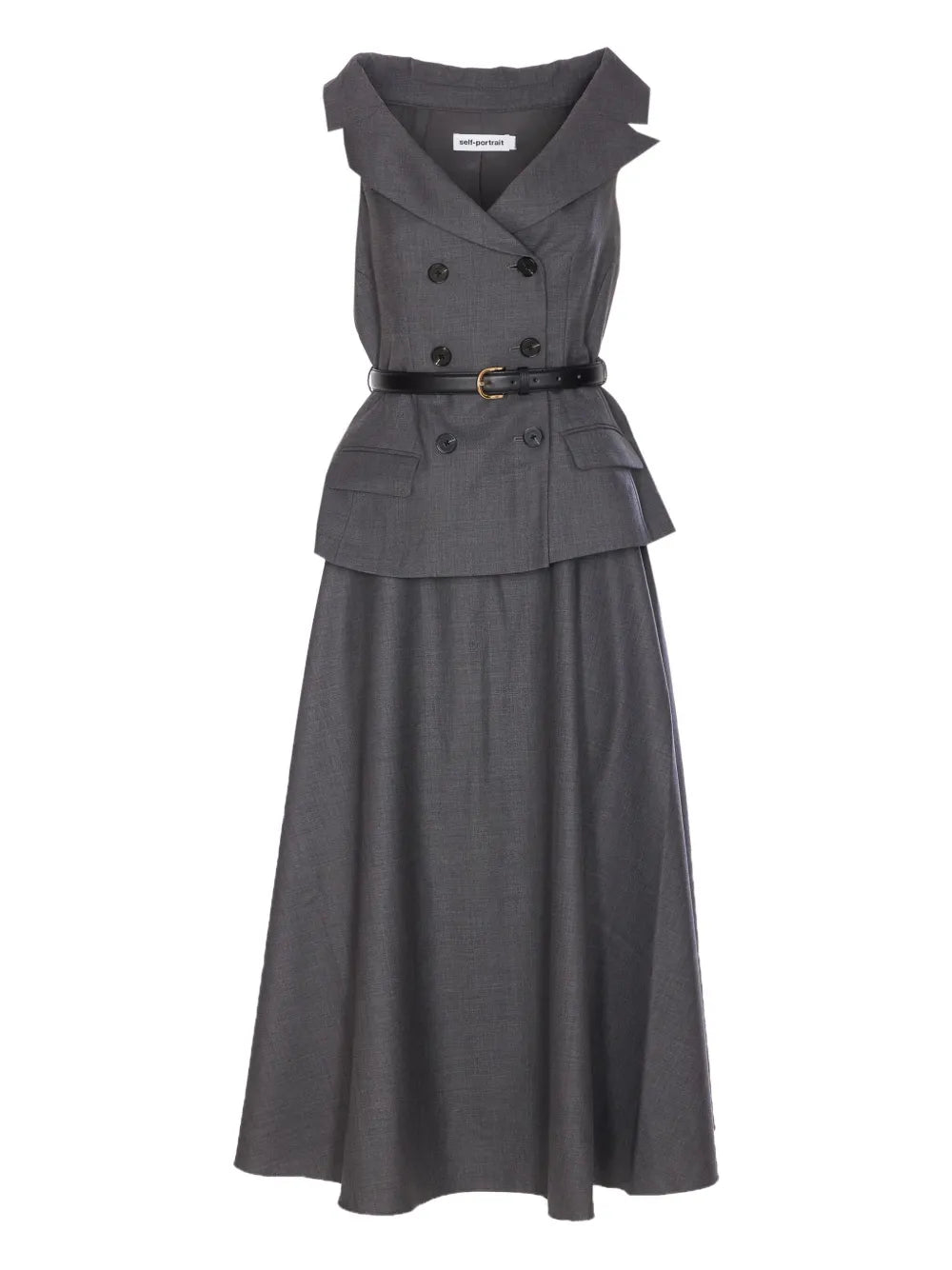 Doppelreihiges Kleid mit Gürtel