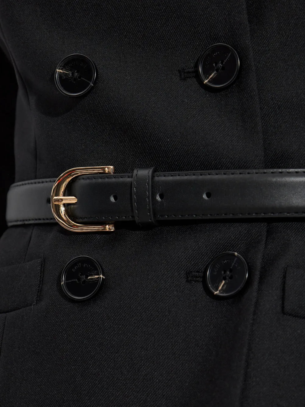 Zweireihiges Midikleid mit Gürtel