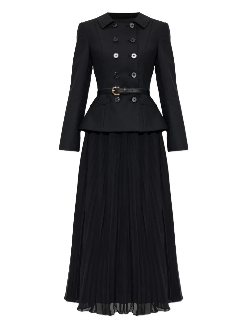 Zweireihiges Midikleid mit Gürtel