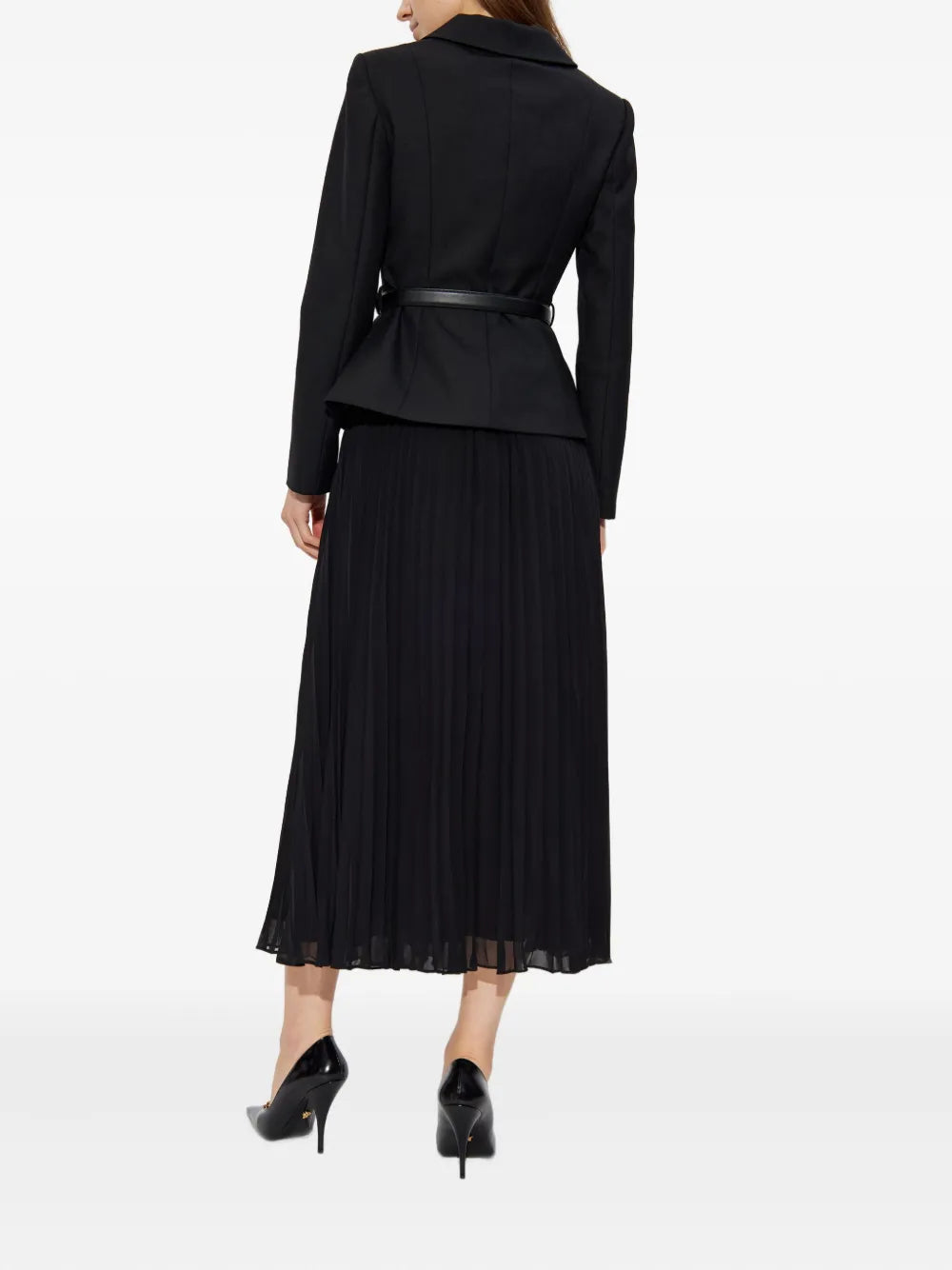Zweireihiges Midikleid mit Gürtel