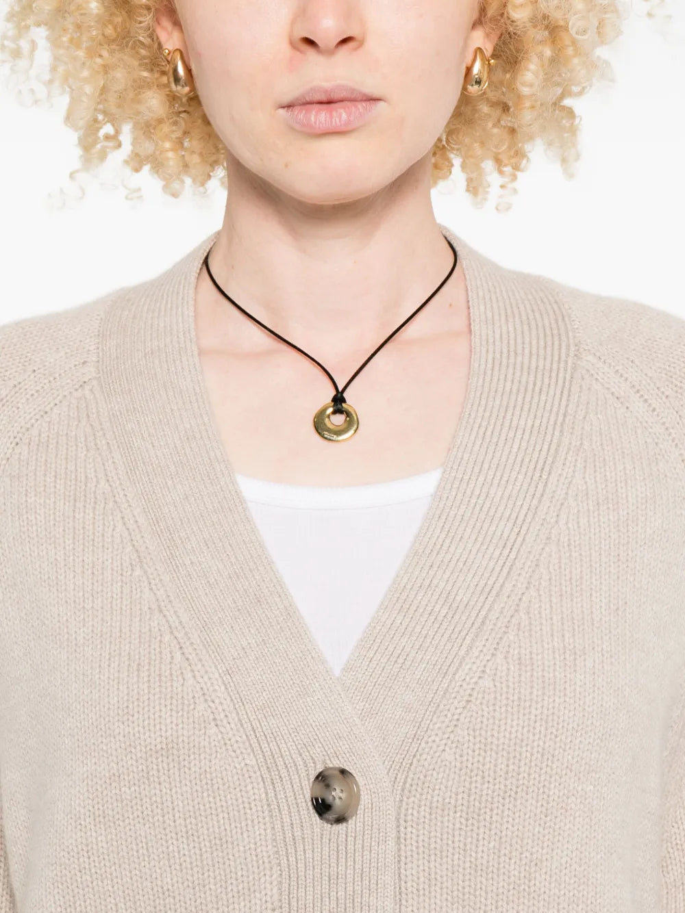 Buttoned cardigan with patch pockets