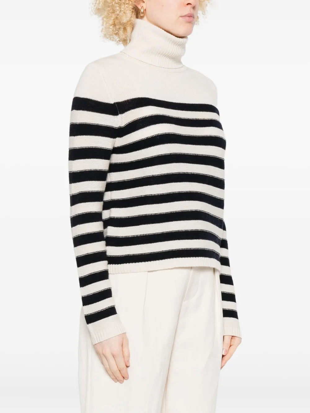 Striped turtleneck sweater