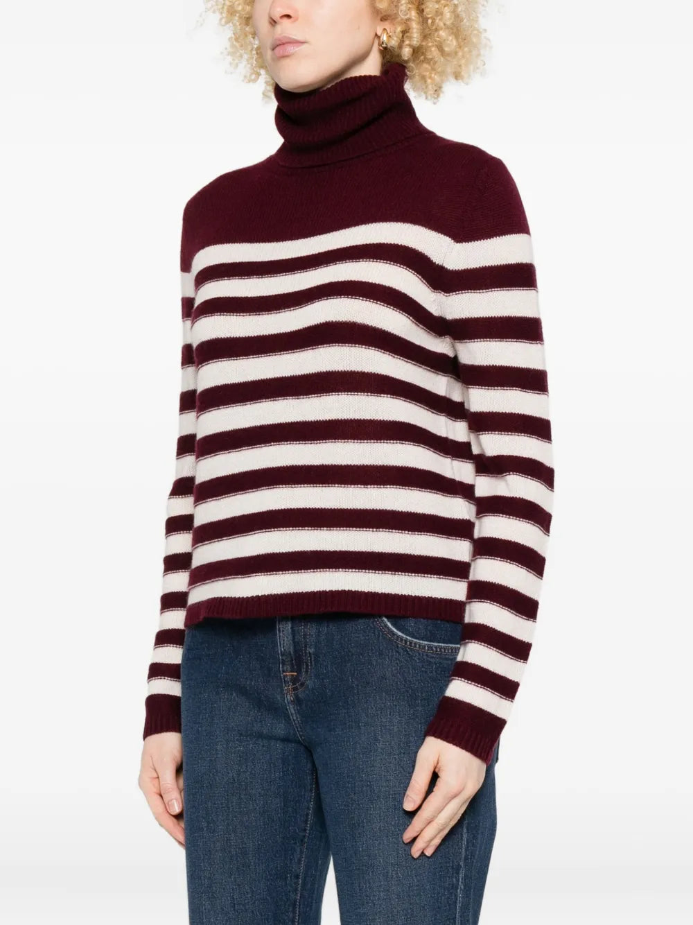 Striped turtleneck sweater