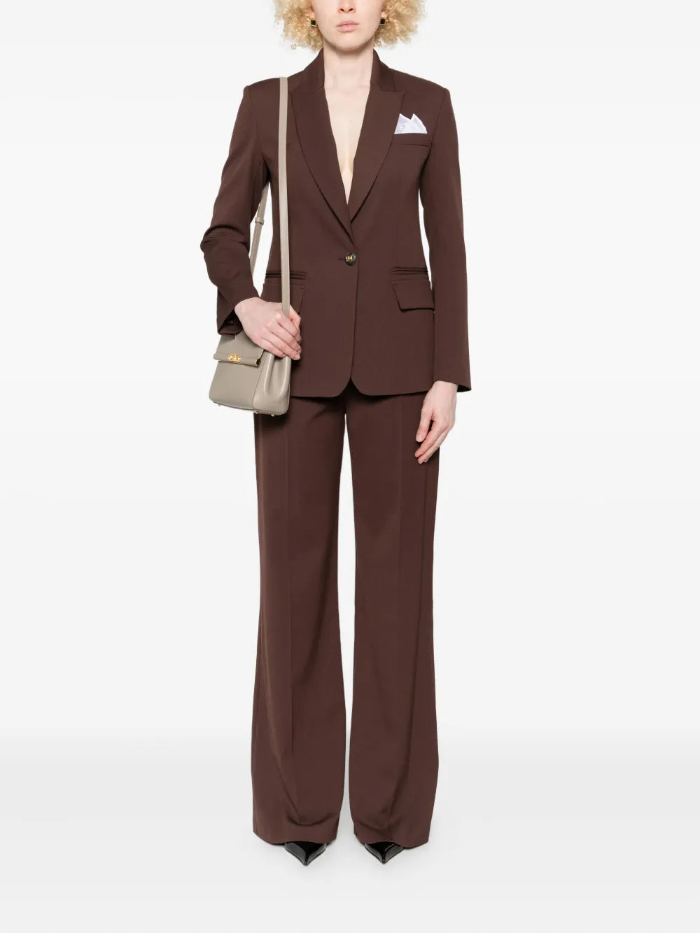 Bundfaltenhose mit Knopfdetail