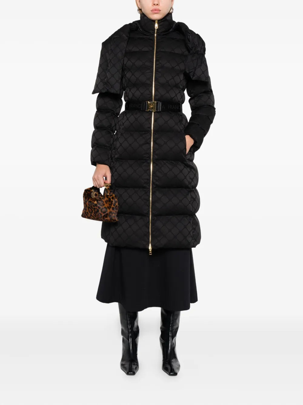 gesteppte Jacke mit Gürtel