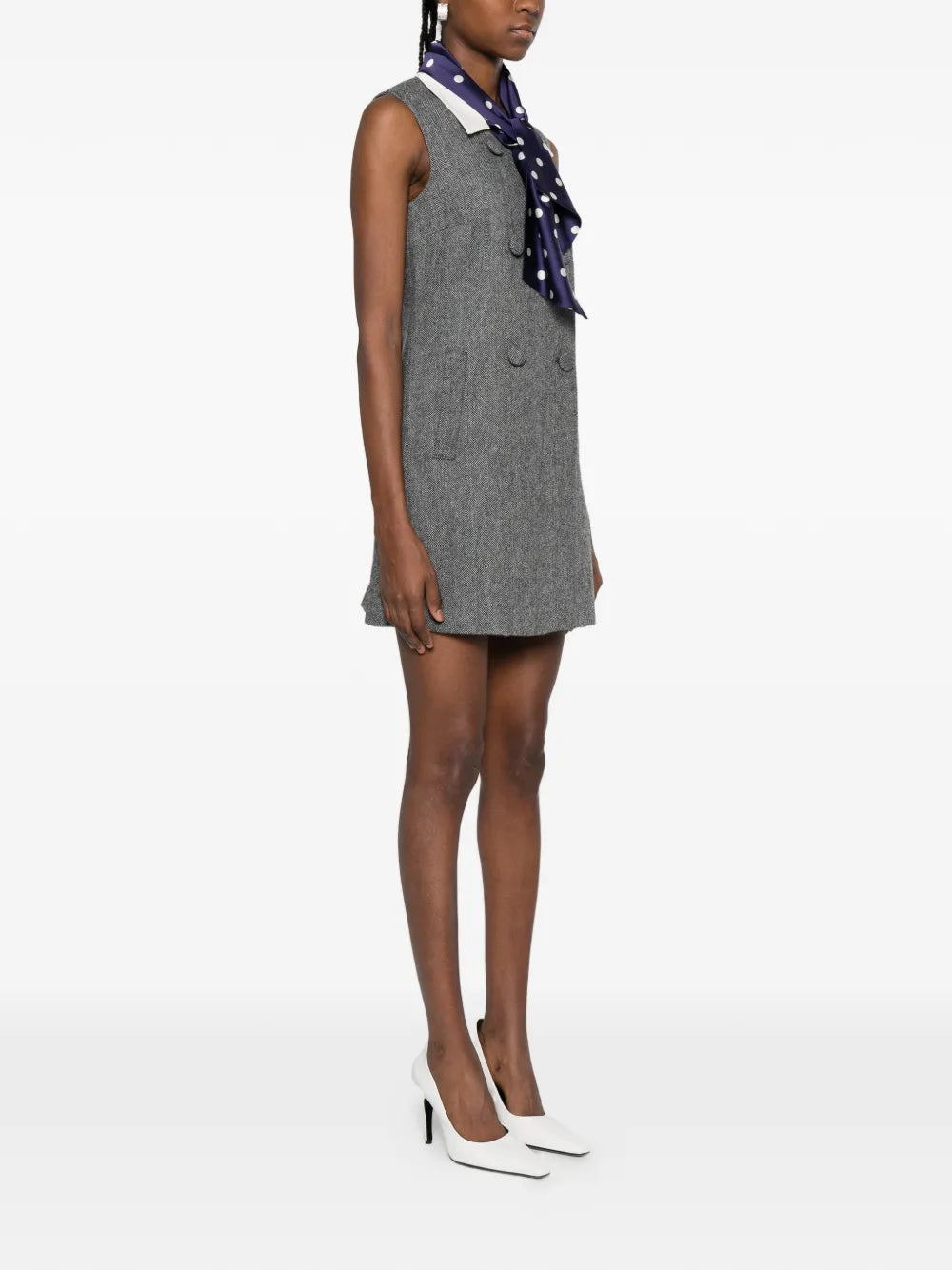 Minikleid mit Fischgrätenmuster