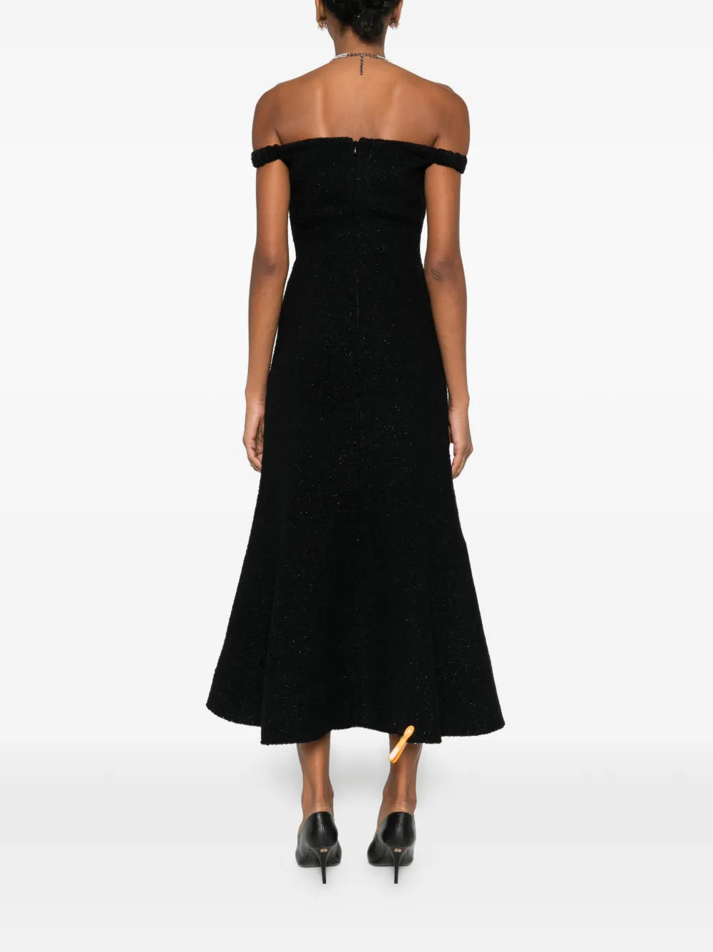 Schulterfreies Boucle-Midikleid