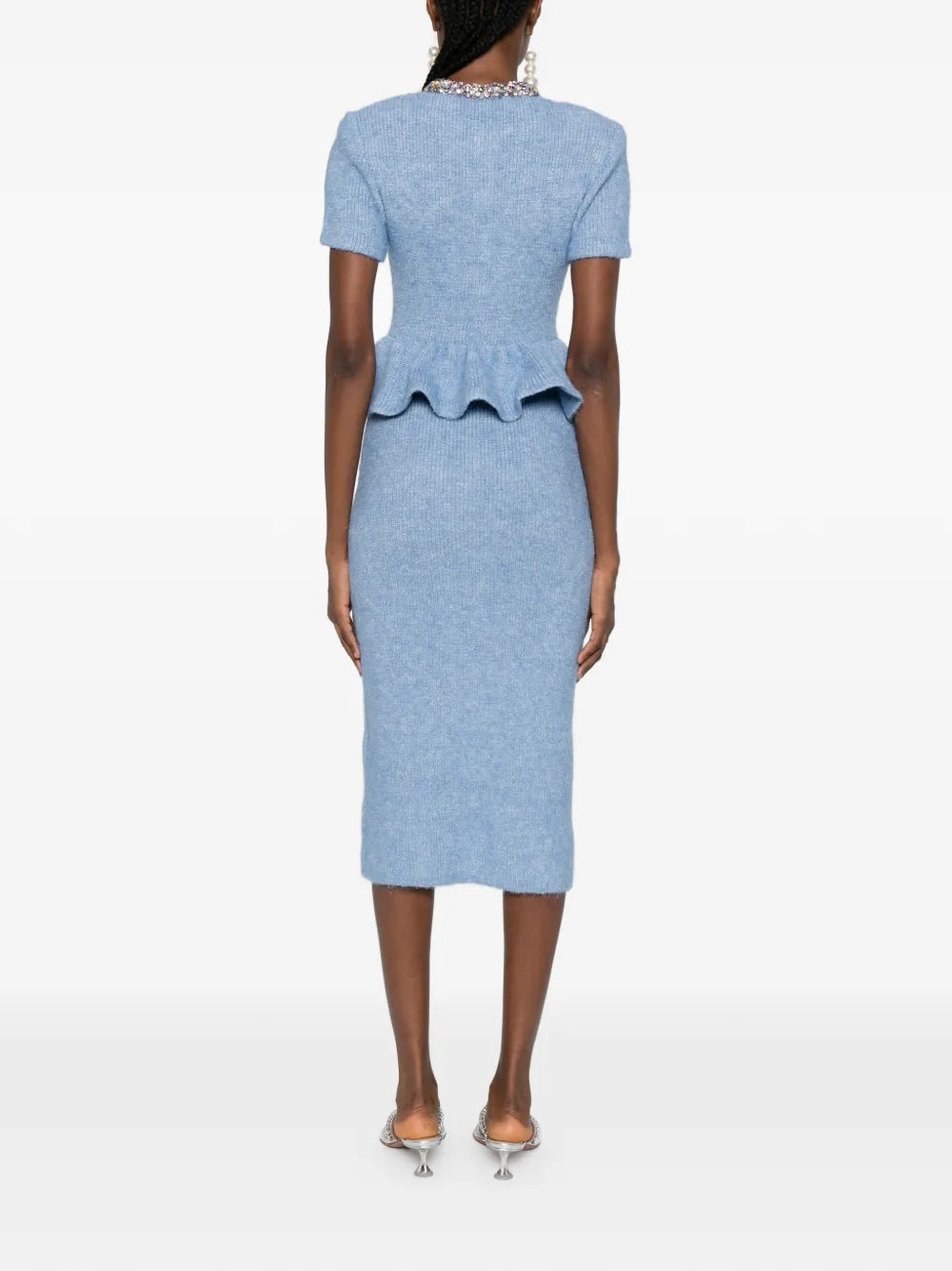 Midikleid mit Peplum-Taille