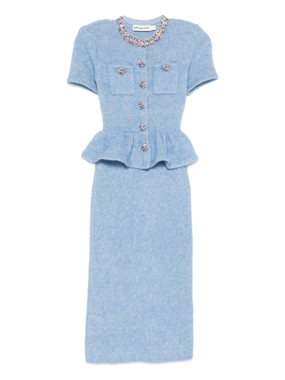 Midikleid mit Peplum-Taille