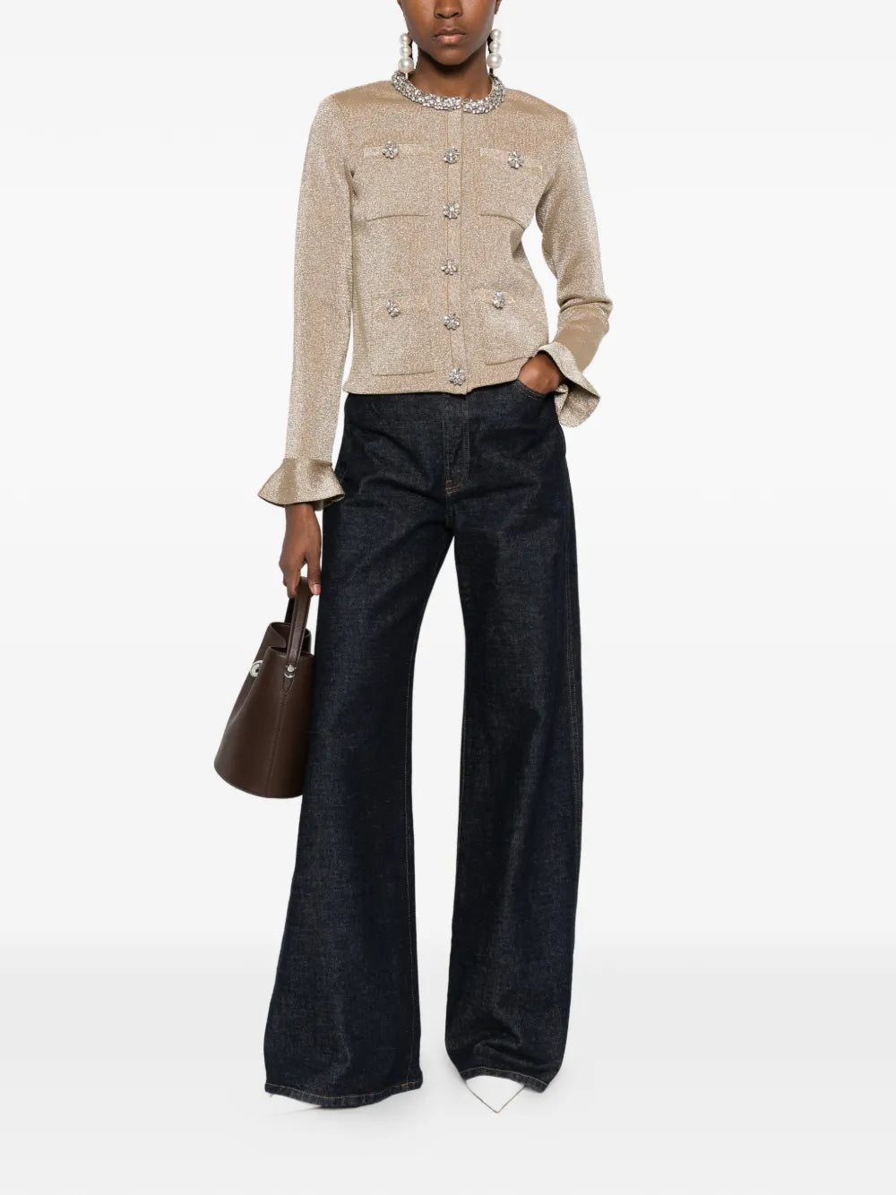 Jacke mit Kristallverzierung