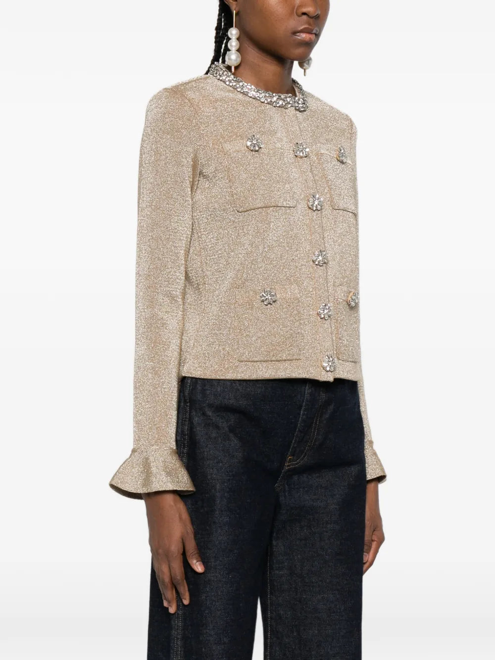 Jacke mit Kristallverzierung