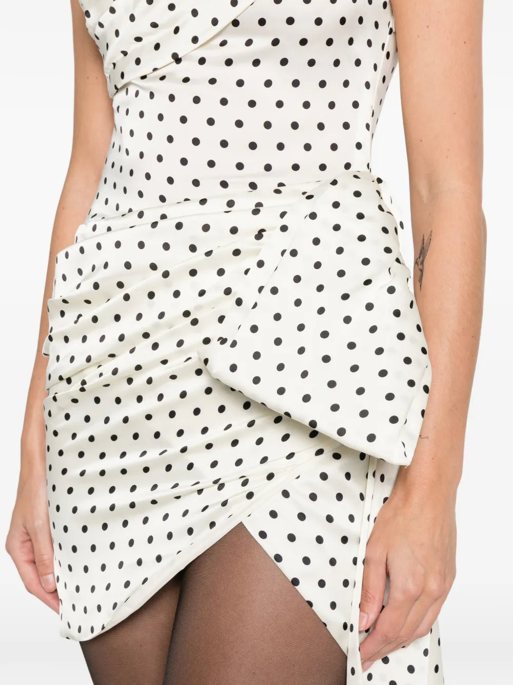 Drapiertes Minikleid mit Polka Dots