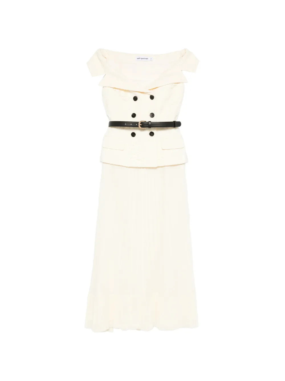 Chiffon midi dress with lace