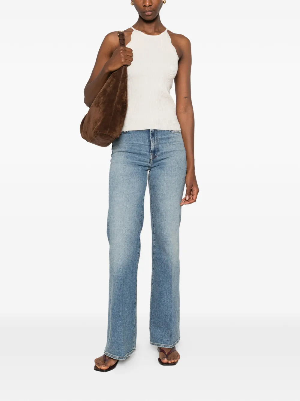 Tank top with wavy hem