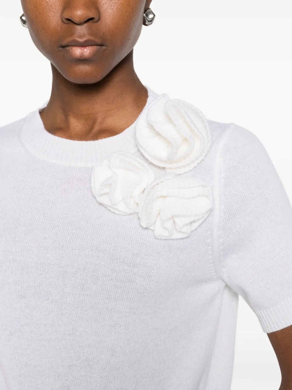 T-Shirt mit Blumenapplikation