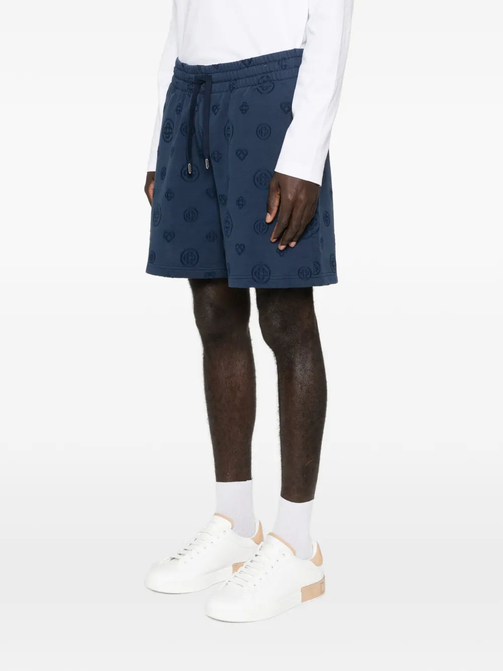 Shorts mit Monogramm-Applikation
