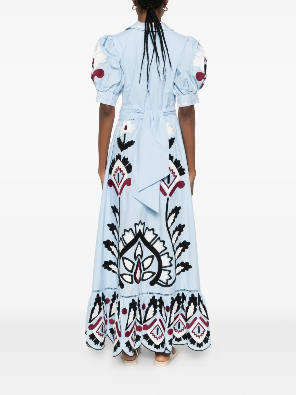Maxi dress with puff sleeves