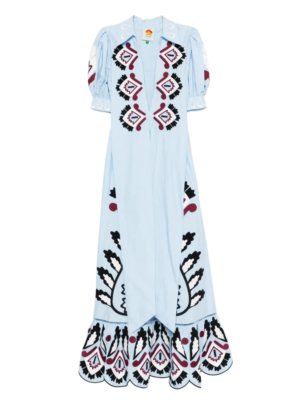 Maxi dress with puff sleeves