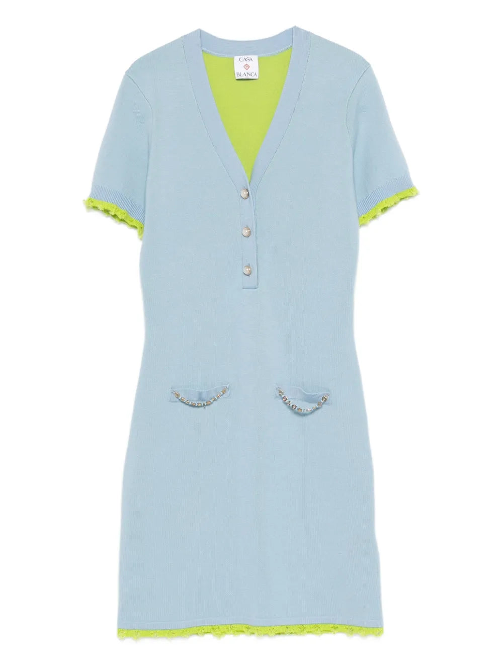 Mini dress with pearls