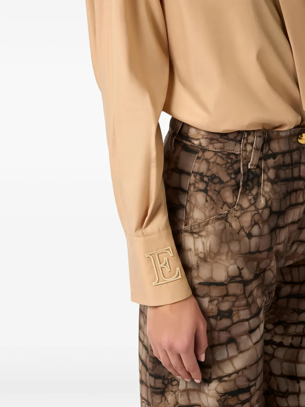 Shirt with knot detail and logo embroidery