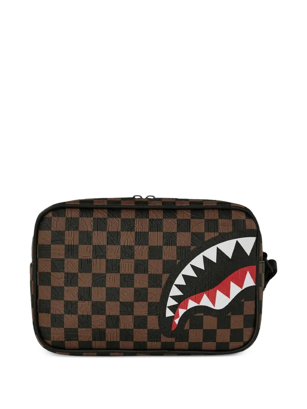Toiletry bag with checkered pattern