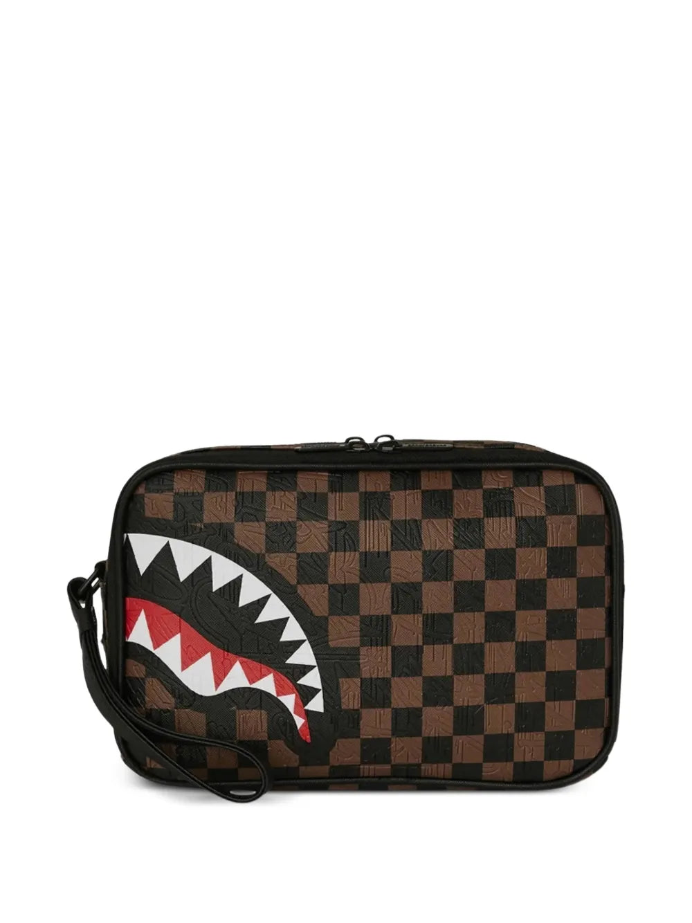 Toiletry bag with checkered pattern