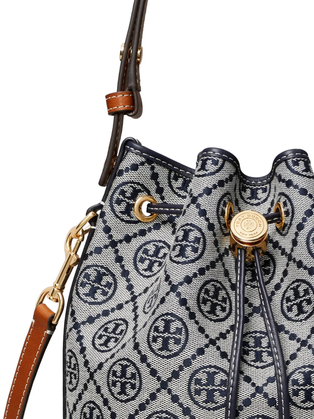 Drawstring bag with monogram