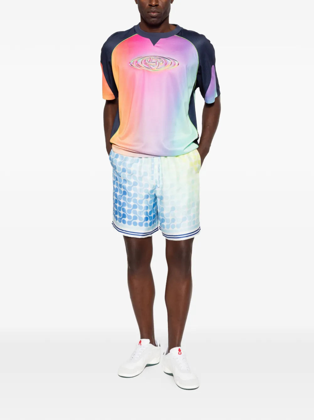 Patterned shorts with stretch waistband
