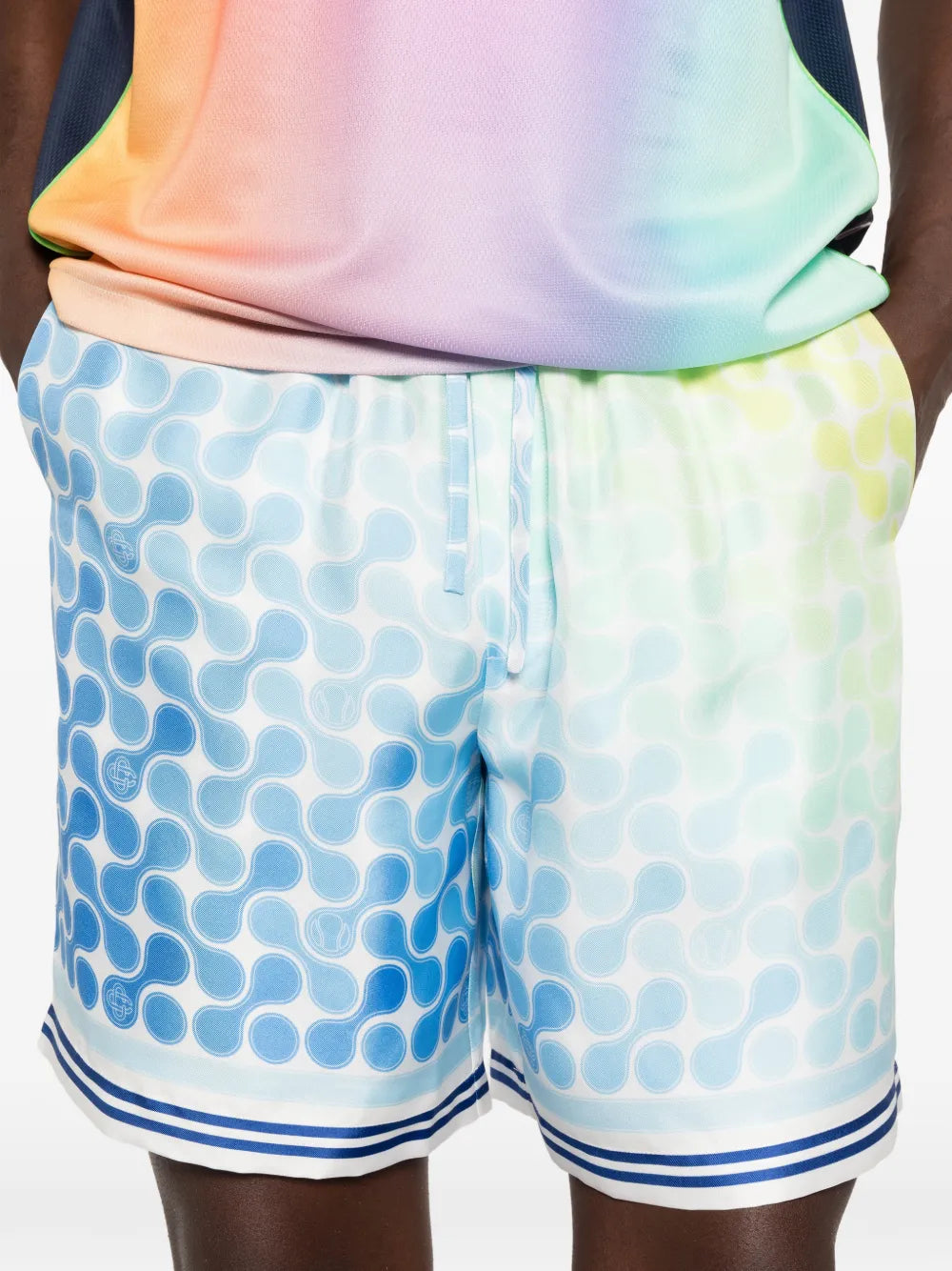Patterned shorts with stretch waistband