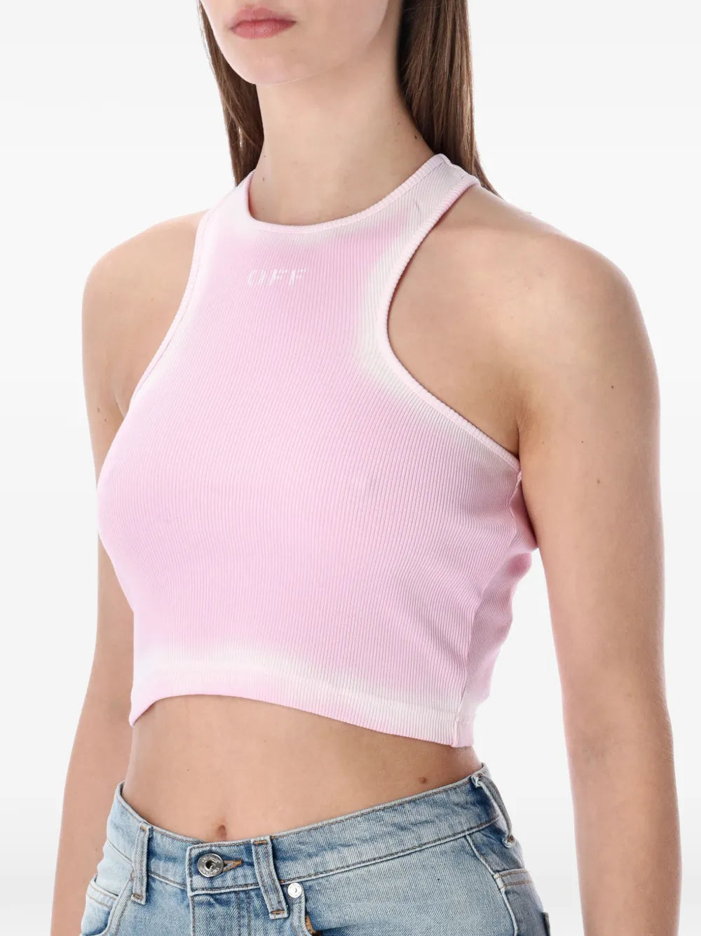Geripptes Rowing Cropped-Top