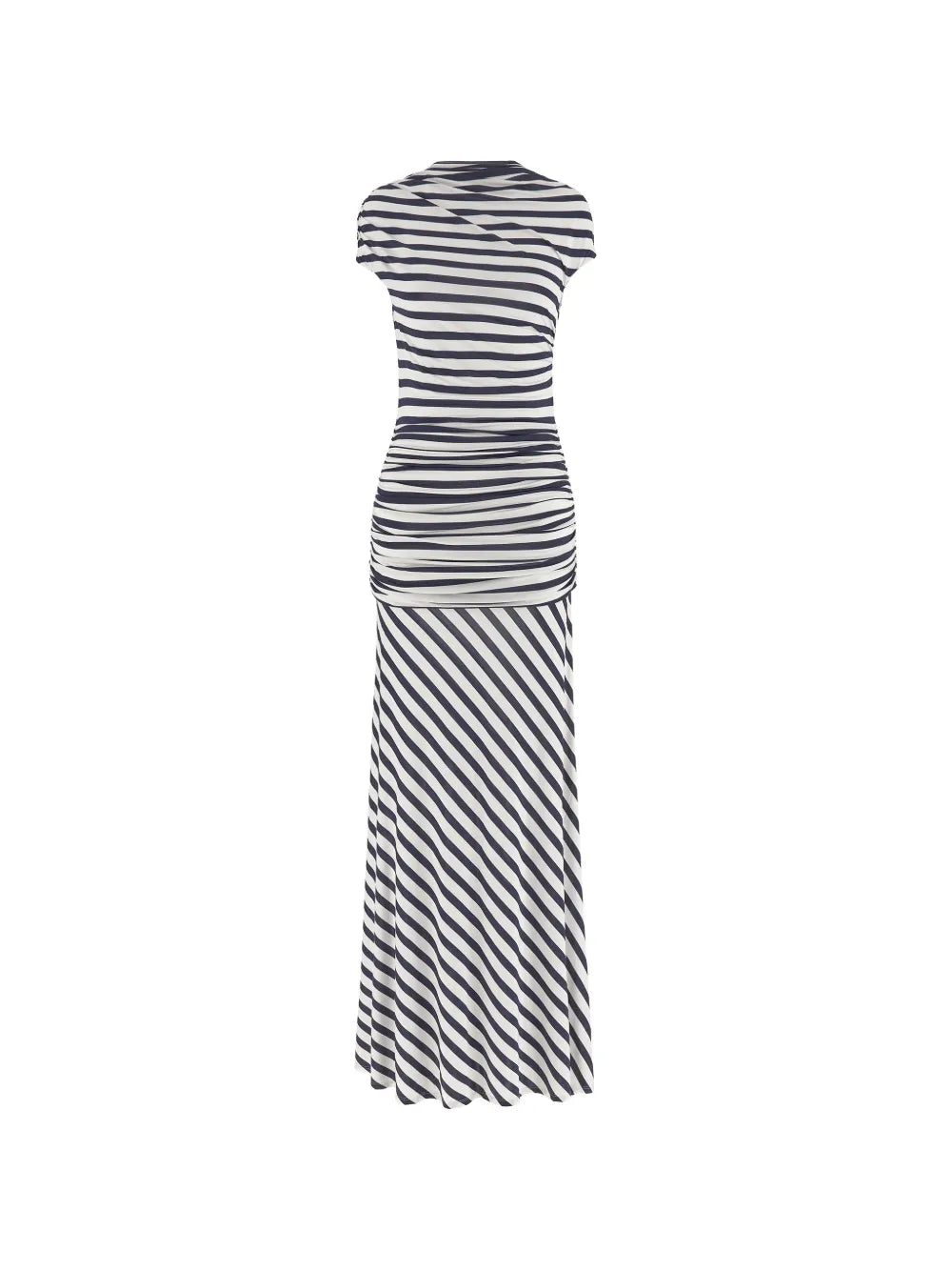 Striped maxi dress with draping