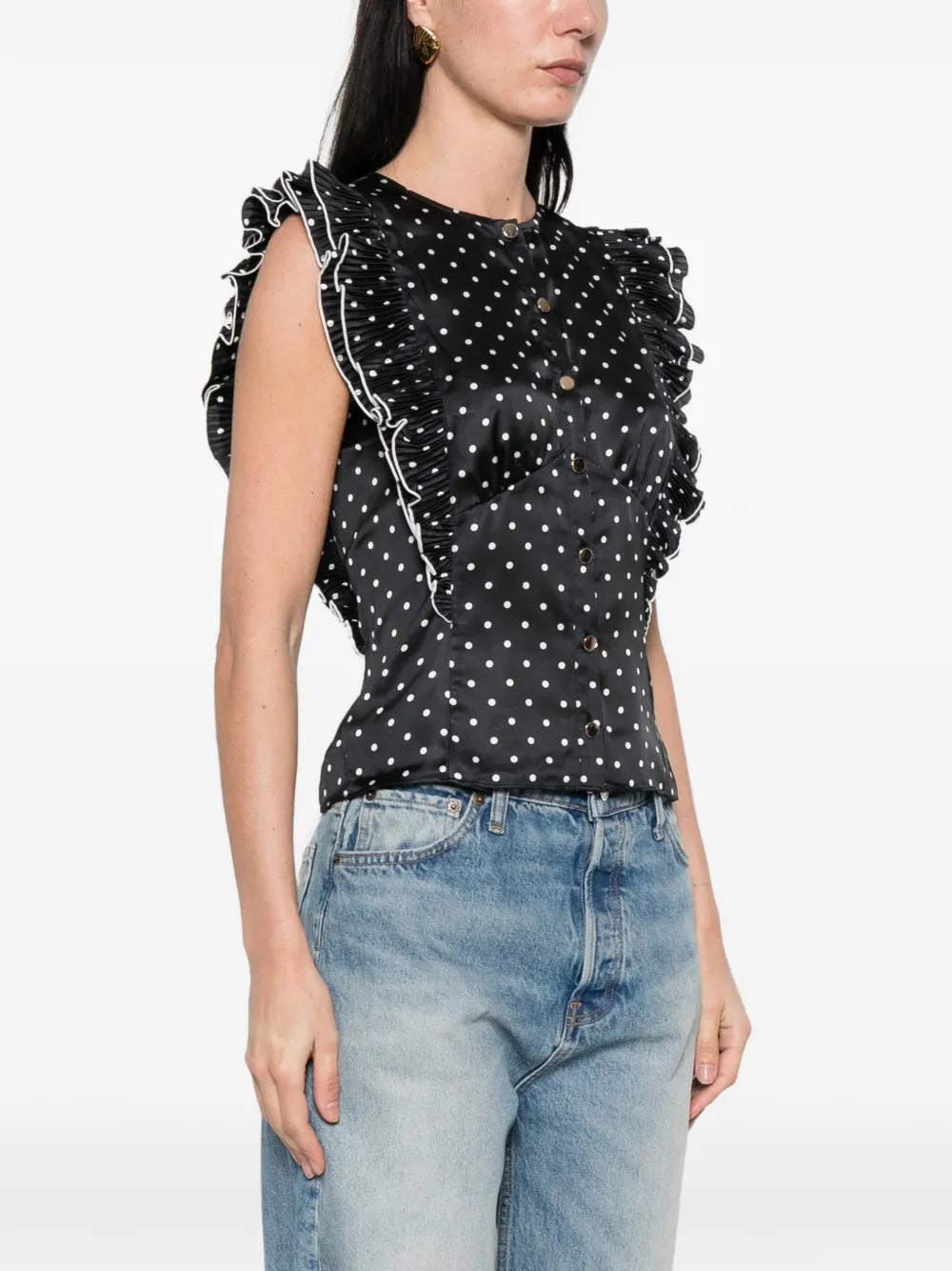Cropped-Top mit Polka-Dots