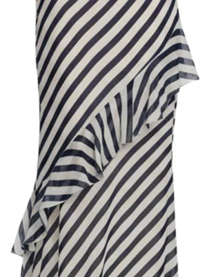 NAVY STRIPE GEORGETTE MAXI DRESS