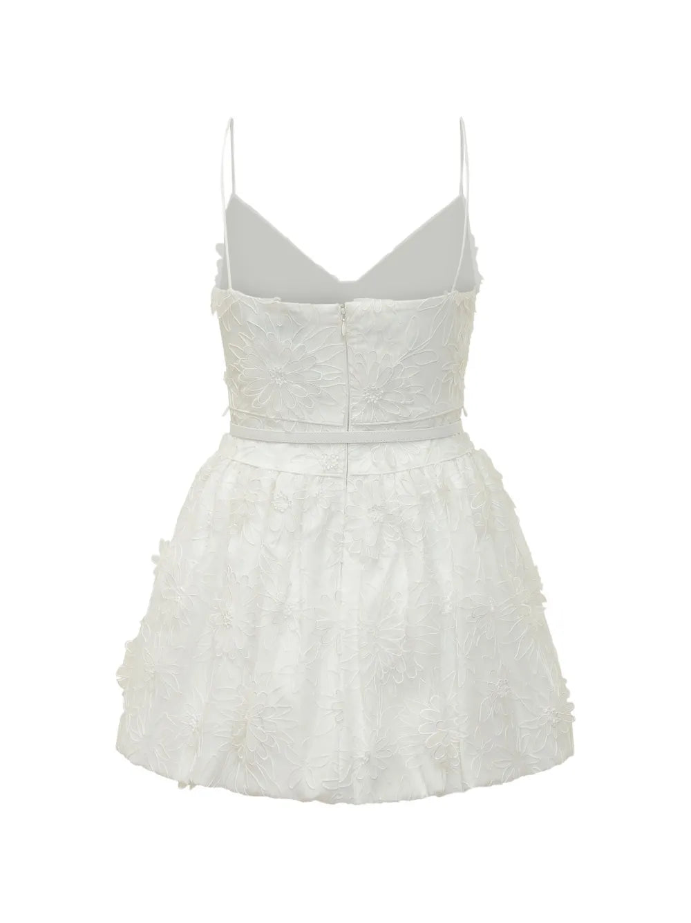 Mini dress with floral appliqué