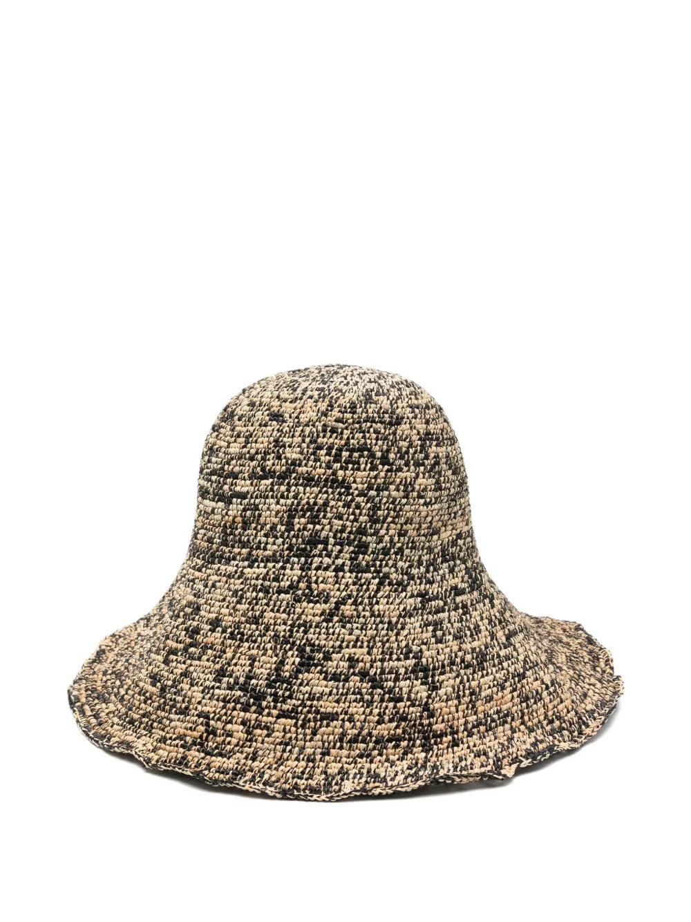 Straw hat with logo applique
