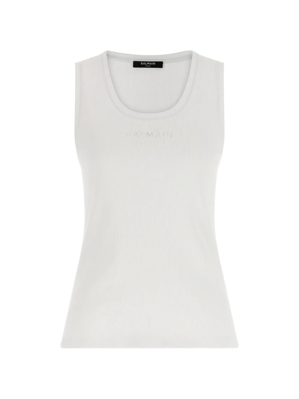 Ribbed tank top with embroidery