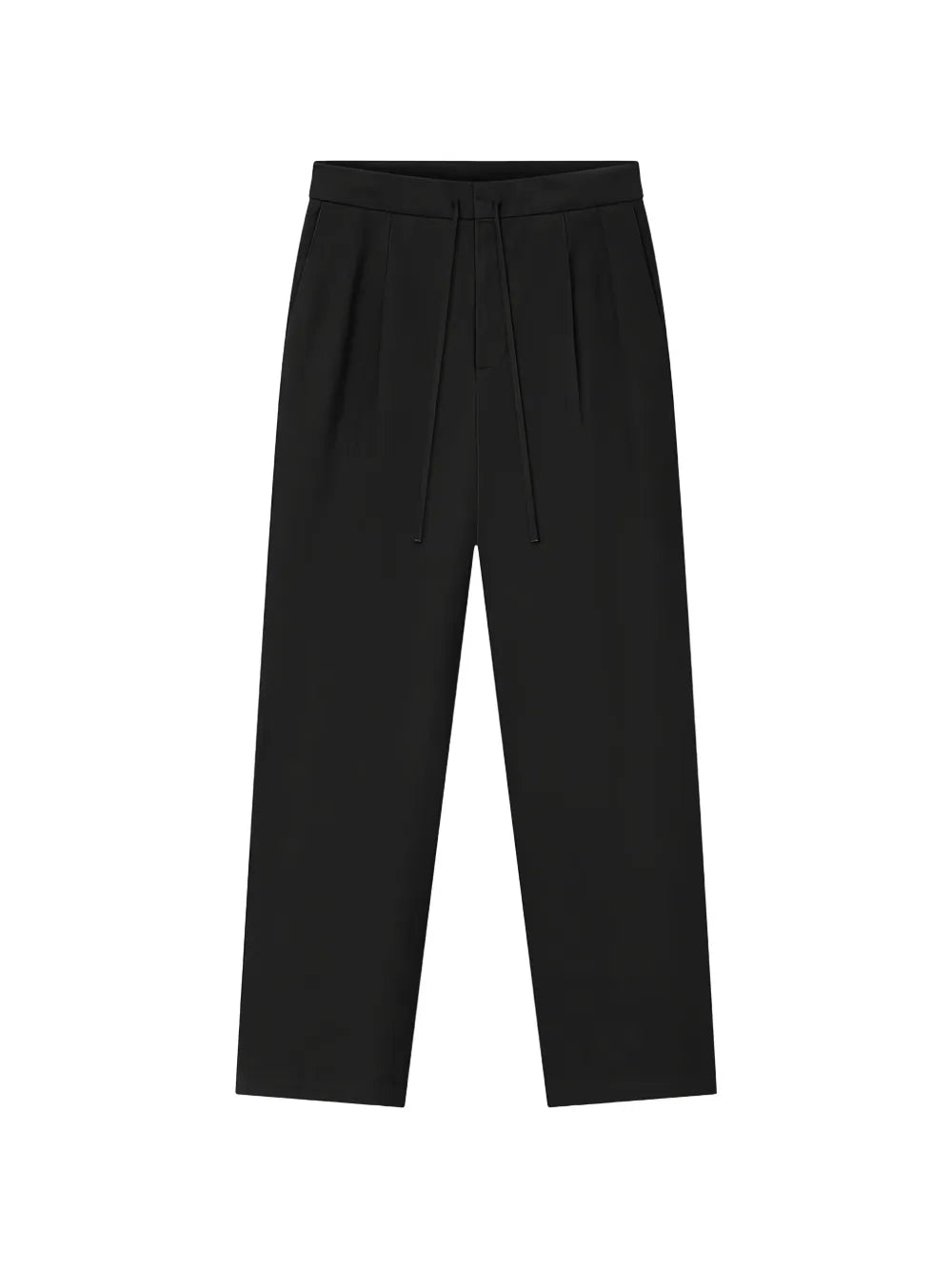 Pleated trousers with drawstring