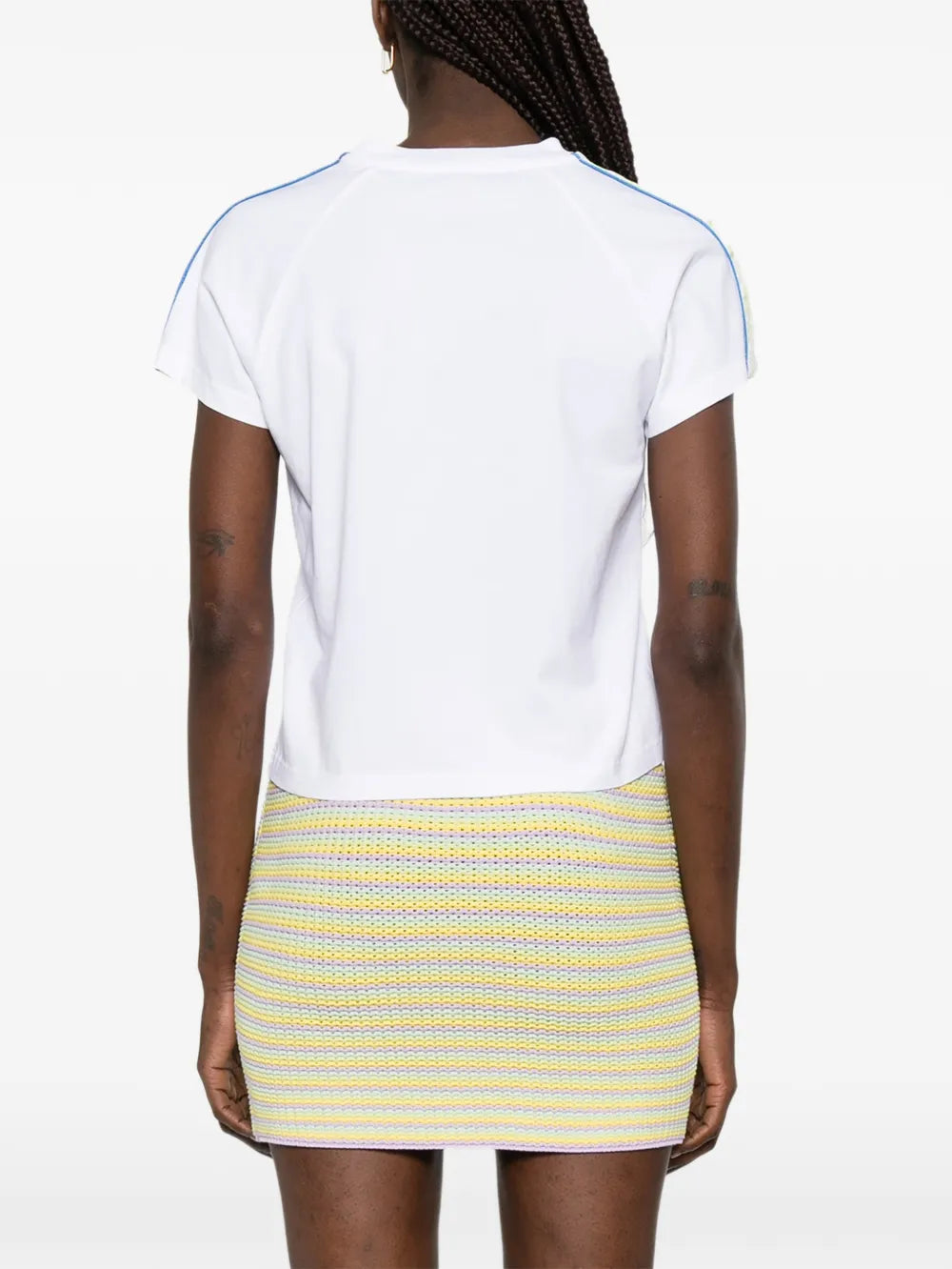 T-shirt with shoulder emphasis