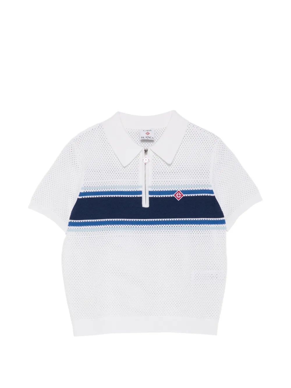 Gestreiftes Poloshirt mit Reißverschluss