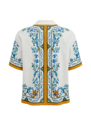 Blouse with floral tiles