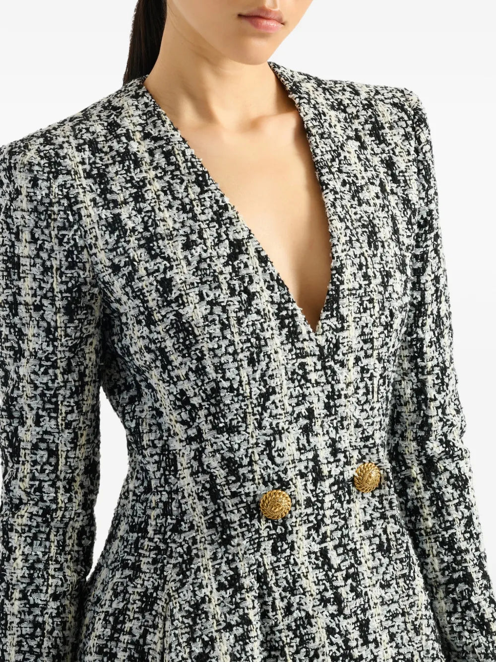 Kurzes Kleid mit Tweed flaire
