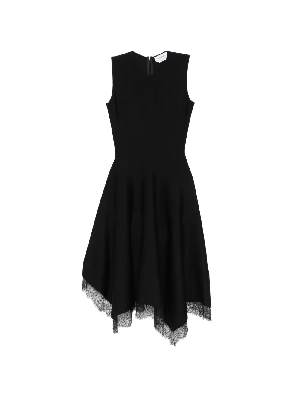 Asymmetrisches Kleid mit Spitzenbesatz
