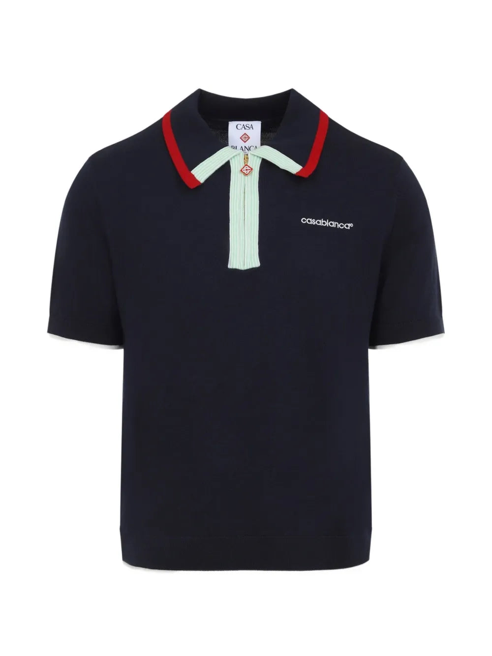 Poloshirt aus Wolle mit Reißverschluss