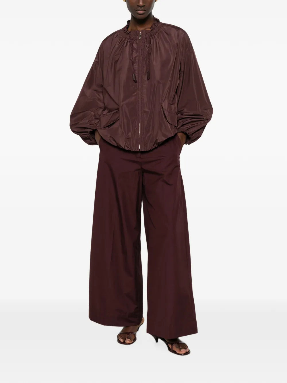 Jacke mit Rüschen und Kordelzug