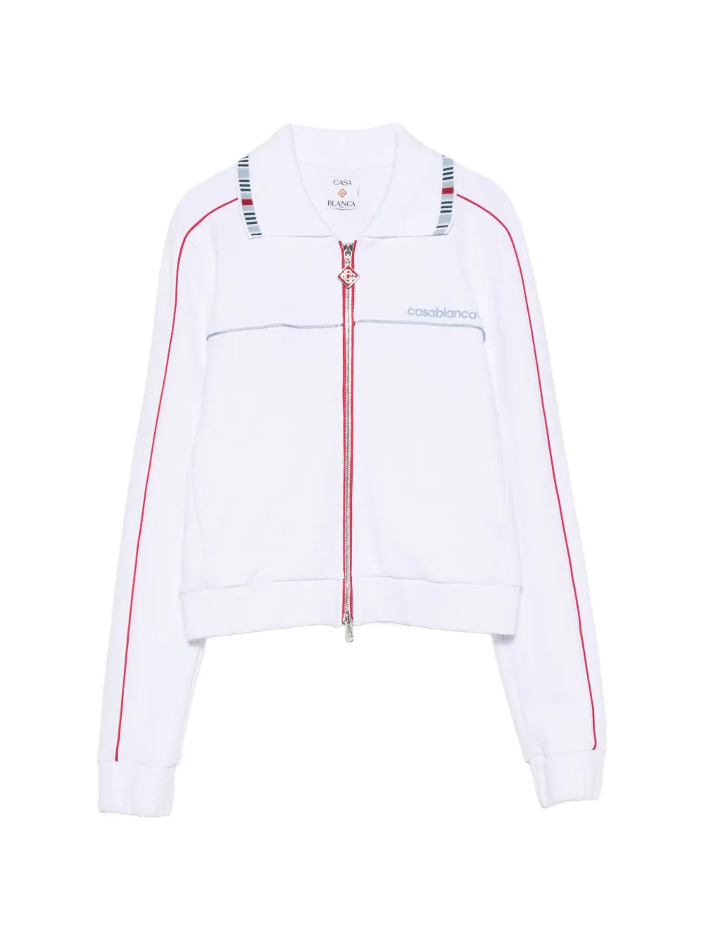 Trainingsjacke mit Paspelierung und gesticktem Logo