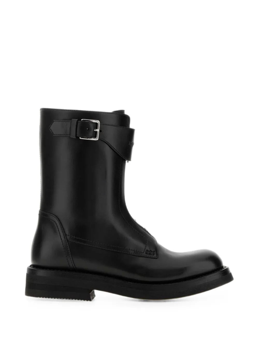 Schwarze Bikerboots