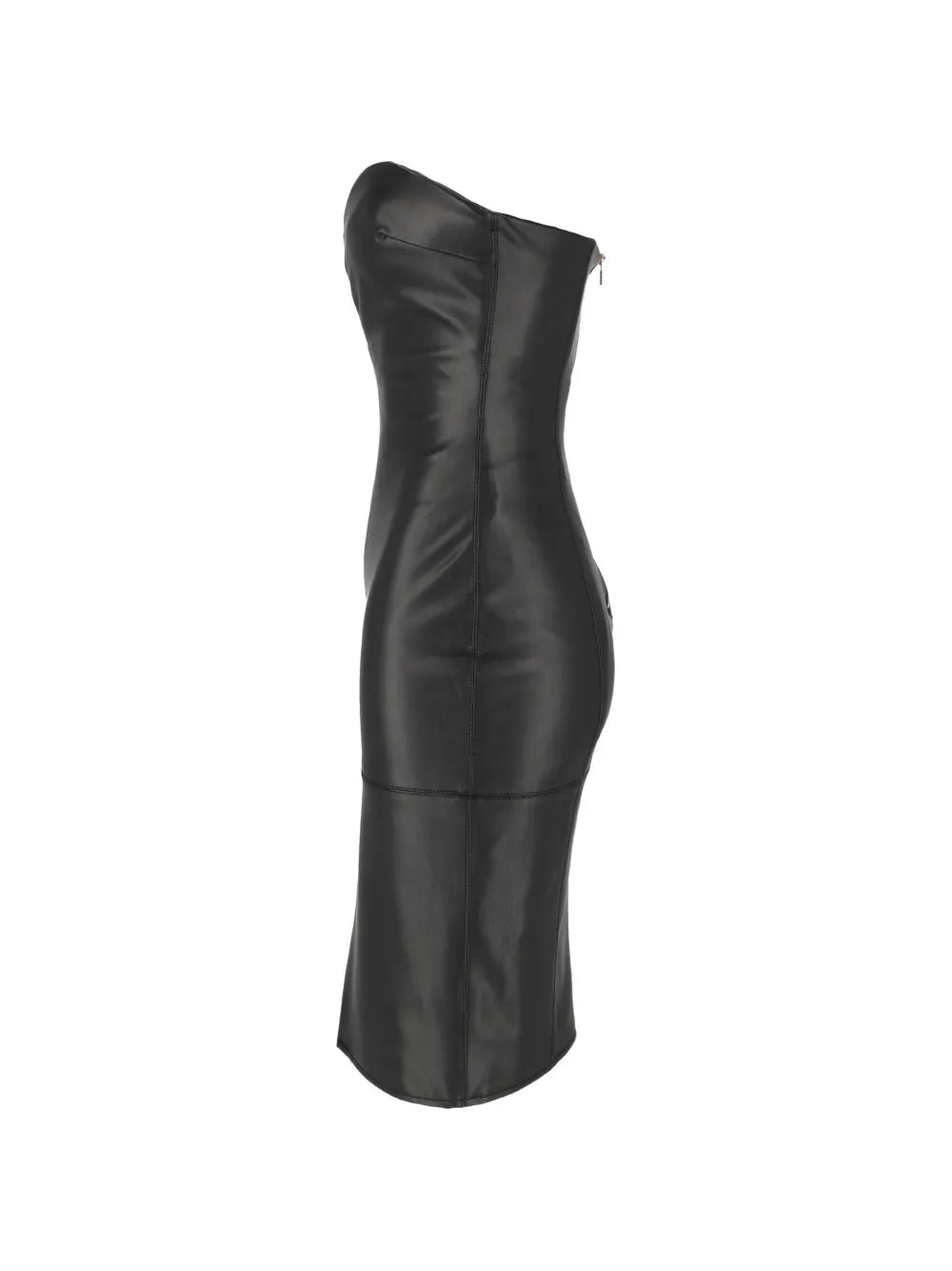 trägerloses Minikleid aus Kunstleder