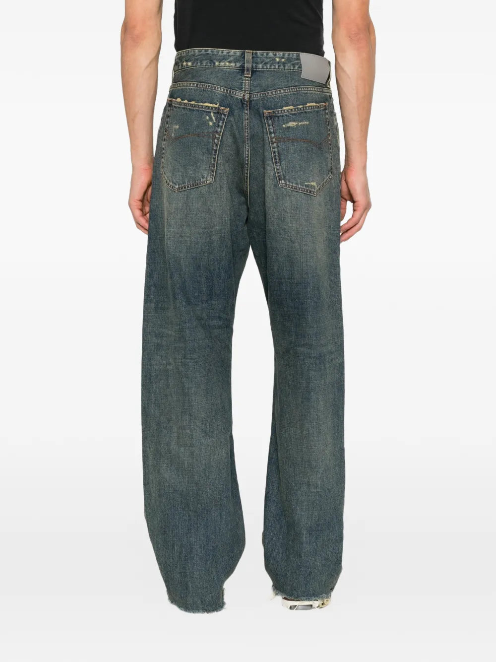 Weite Jeans im Distressed-Look